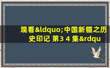 观看“中国新疆之历史印记 第3 4 集”撰写观后感